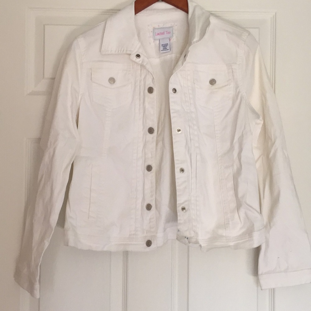 White jeans jacket juniors